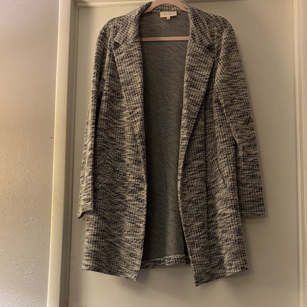 MELLODAY Black and White Textured Jacket. Size L